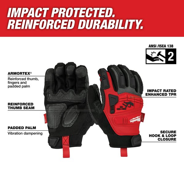 Impact Resistant Demolition Gloves - Medium