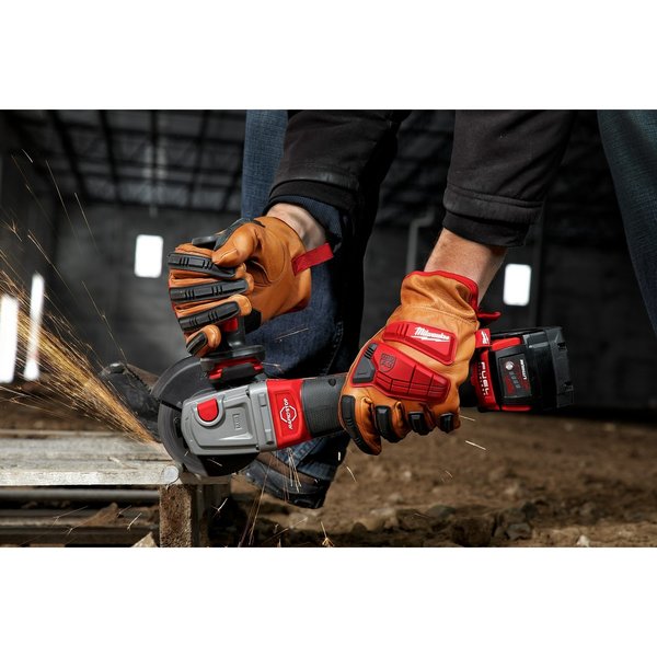Work Gloves, Color Black/Brown/Red, 8
