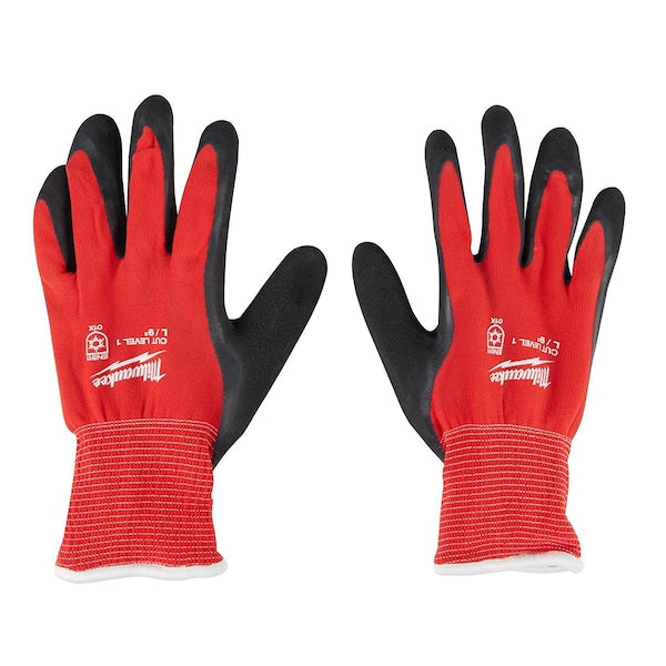 Level 1 Cut Resistant Latex Dipped Insulated Winter Gloves - Small (12 pair)