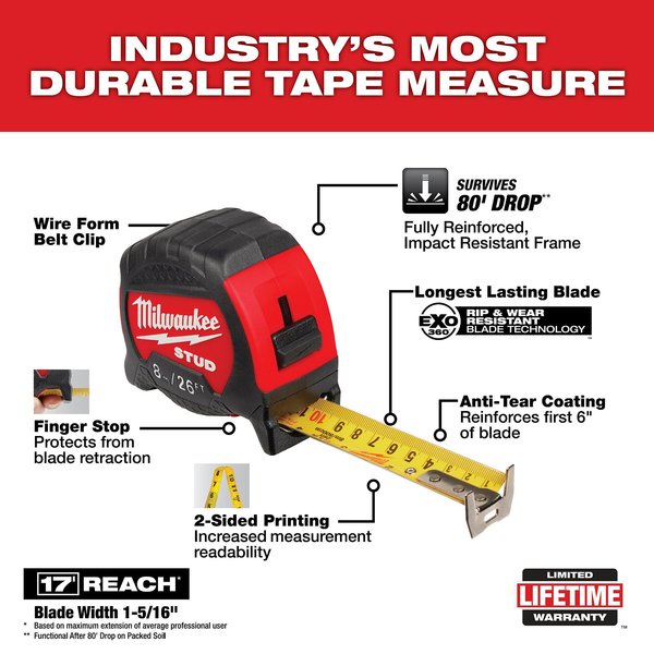 8m/26 ft. STUD Tape Measure