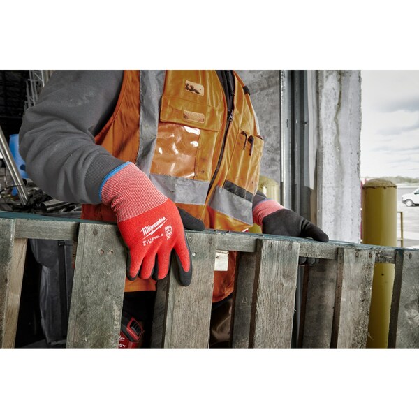 Level 2 Cut Resistant Latex Dipped Winter Insulated Gloves - Large