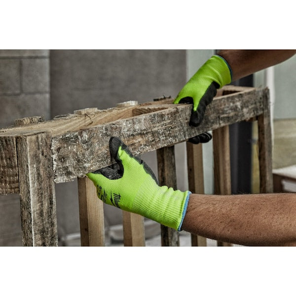 High Visibility Cut Level 3 Polyurethane Dipped Gloves - S