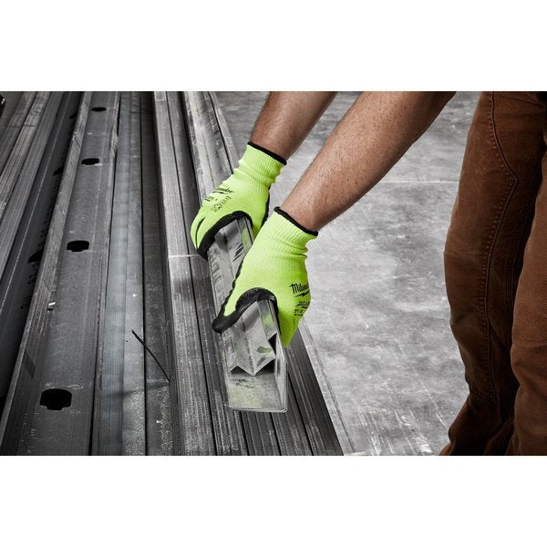 12PK High Visibility Cut Level 3 Polyurethane Dipped Gloves - XL