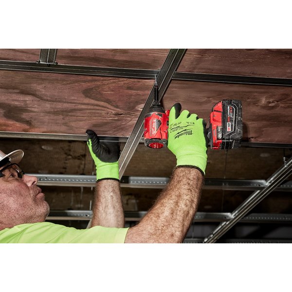 12PK High Visibility Cut Level 3 Polyurethane Dipped Gloves - XL