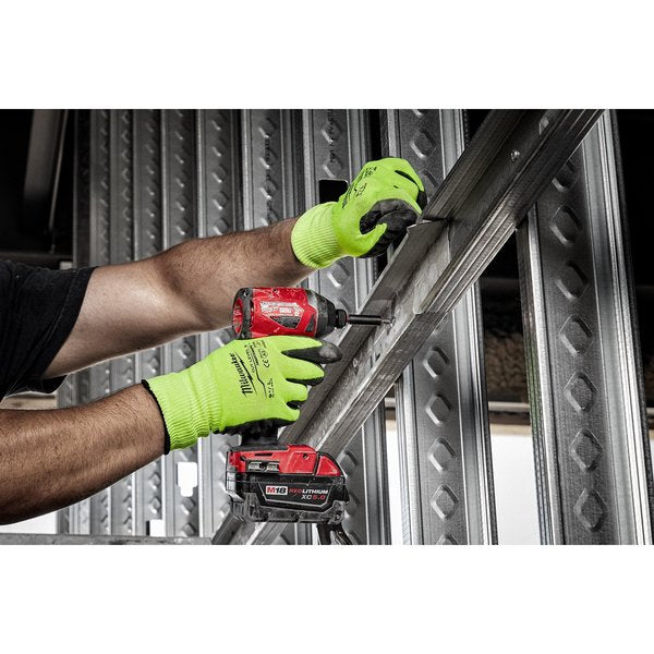 12PK High Visibility Cut Level 3 Polyurethane Dipped Gloves - XL