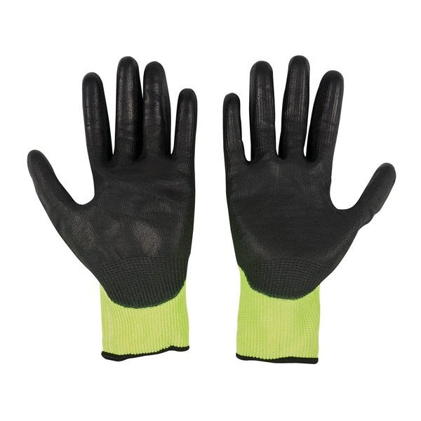 12PK High Visibility Cut Level 3 Polyurethane Dipped Gloves - XL