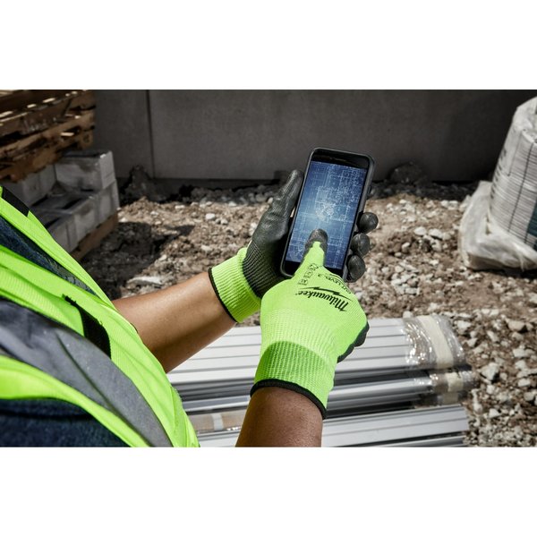 High Visibility Cut Level 3 Polyurethane Dipped Gloves - XXL