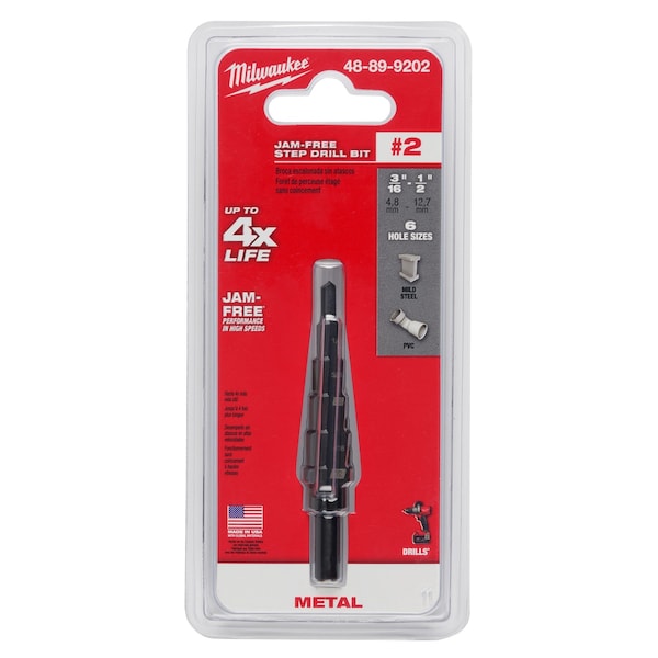 #2 Step Drill Bit, 3/16