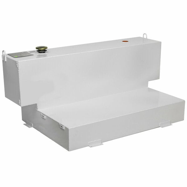 100 Gal Wht L-Shaped Fuel-N-Tool Stl Liq Trans Tank for 4-Door Trucks