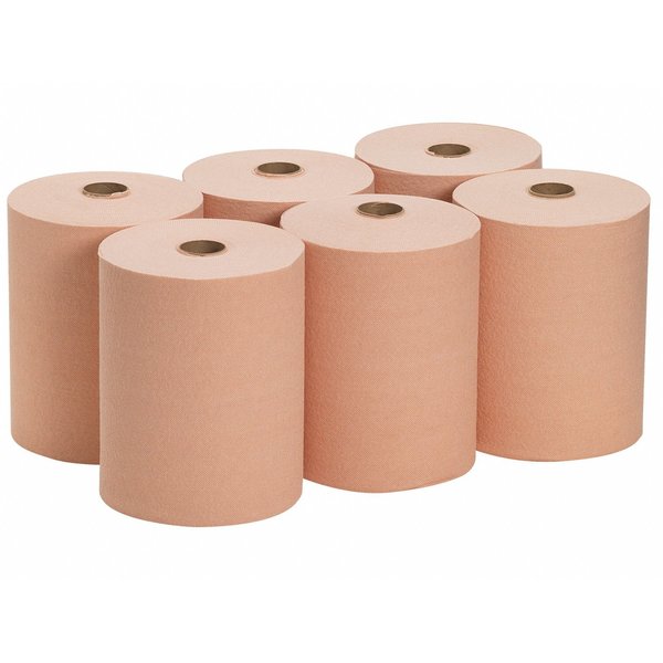 Dry Wipe Roll, Super Heavy Absorbency, 250 ft Continuous Roll, Double Recreped (DRC), Orange, 6 Pack