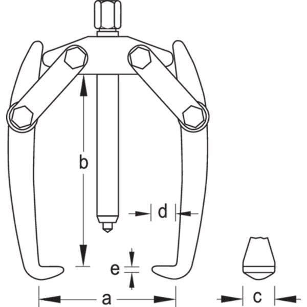 Puller 2-Arm Pattern, 70 x 80mm