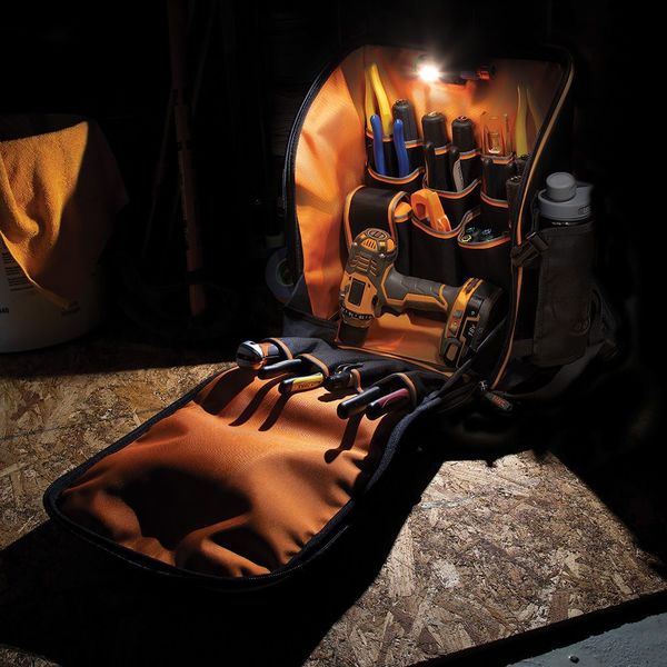 Tradesman Proâ¢ Tool Station Tool Bag Backpack with Work Light