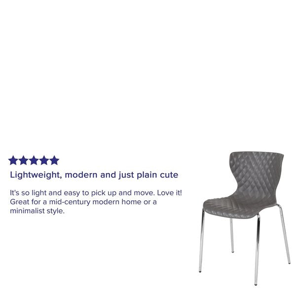 Lowell Contemporary Design Gray Plastic Stack Chair, PK4