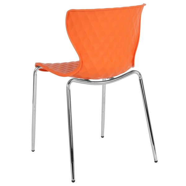 Lowell Contemporary Design Orange Plastic Stack Chair, PK4