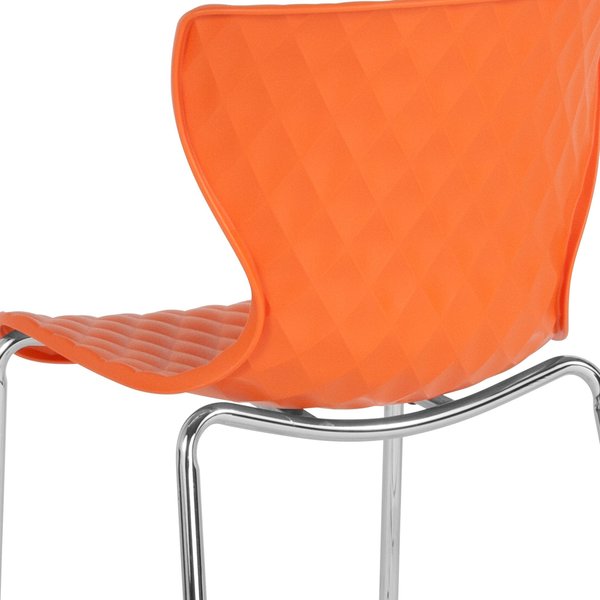 Lowell Contemporary Design Orange Plastic Stack Chair, PK4