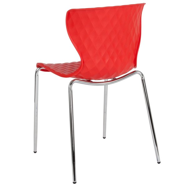 Lowell Contemporary Design Red Plastic Stack Chair, PK4