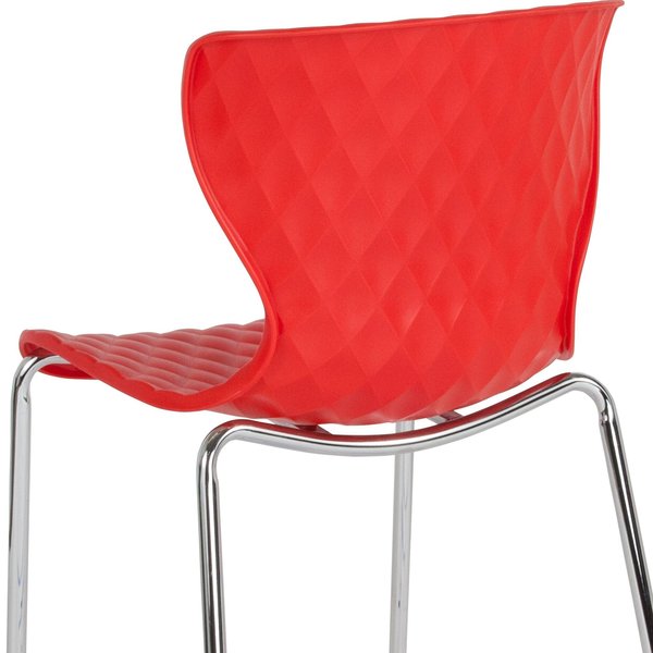 Lowell Contemporary Design Red Plastic Stack Chair, PK4