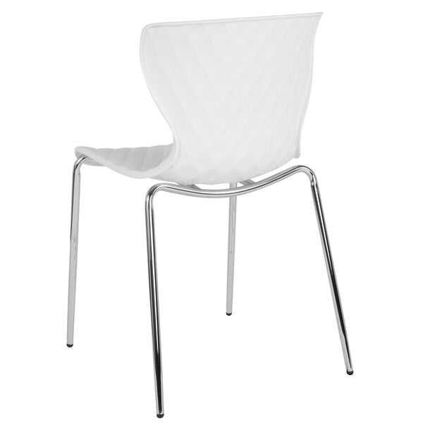 Lowell Contemporary Design White Plastic Stack Chair, PK4