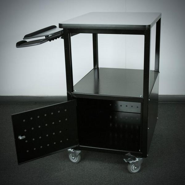 Enclosed Bottom Computer Cart