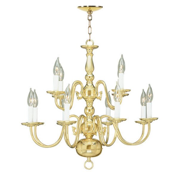 Williamsburgh 12 Light Polished Brass Chandelier
