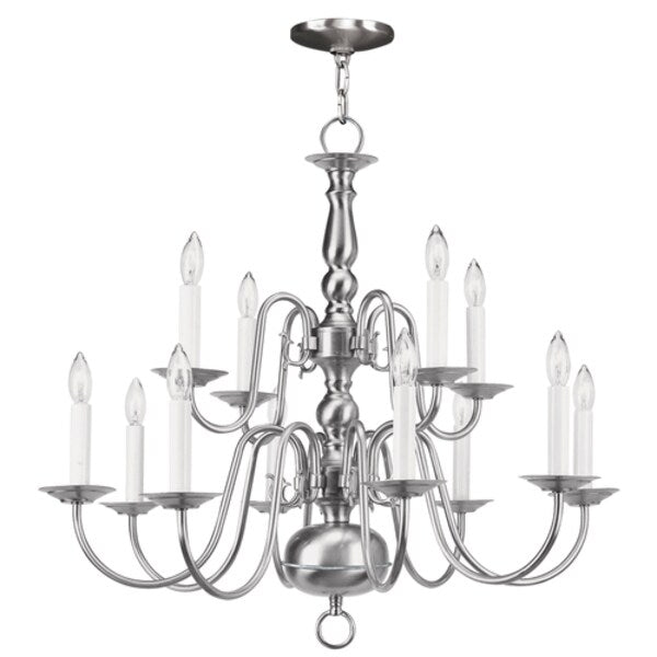 Williamsburgh 12 Light Brushed Nickel Chandelier