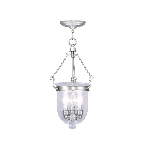Jefferson 3 Light Brushed Nickel Chain Lantern