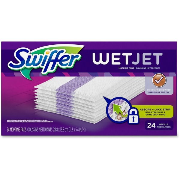 Refill Mopping Pads, White, Synthetic, PK4