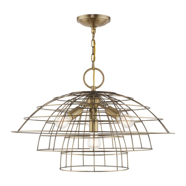 Brooklyn 4 Light Antique Brass Chandelier