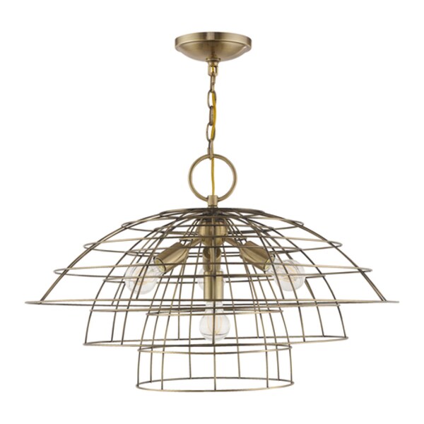 Brooklyn 4 Light Antique Brass Chandelier