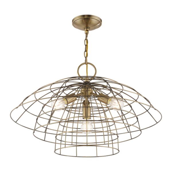 Brooklyn 4 Light Antique Brass Chandelier