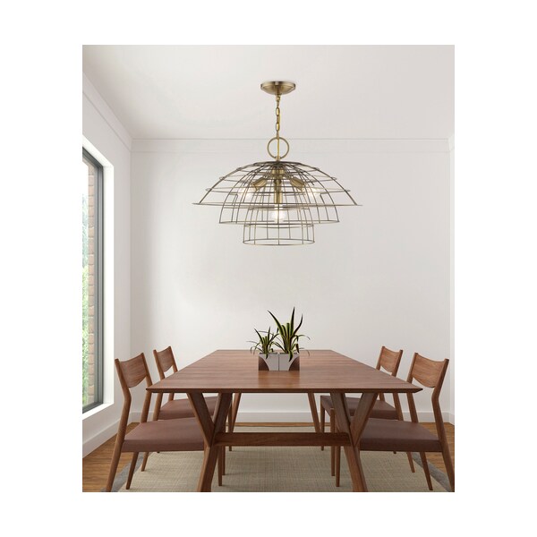 Brooklyn 4 Light Antique Brass Chandelier