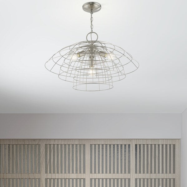 Brooklyn 4 Light Brushed Nickel Chandelier