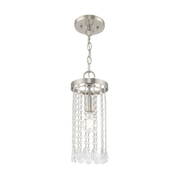 Elizabeth 1 Light Brushed Nickel Mini Pendant