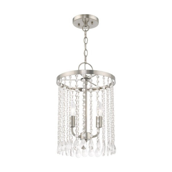 Elizabeth 2 Light Brushed Nickel Mini Pendant