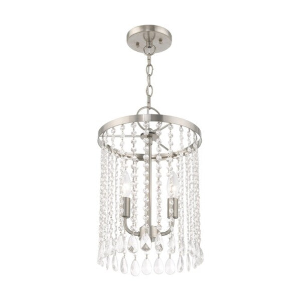 Elizabeth 2 Light Brushed Nickel Mini Pendant