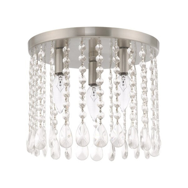 Elizabeth 3 Light Brushed Nickel Ceiling Mount