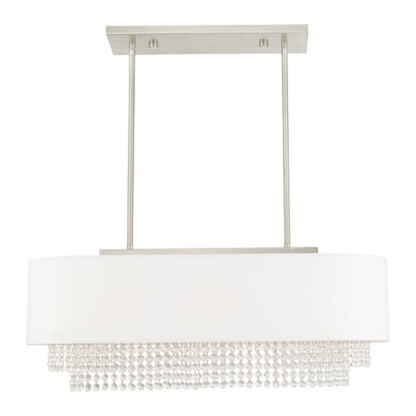 Carlisle 3 Light Brushed Nickel Linear Chandelier