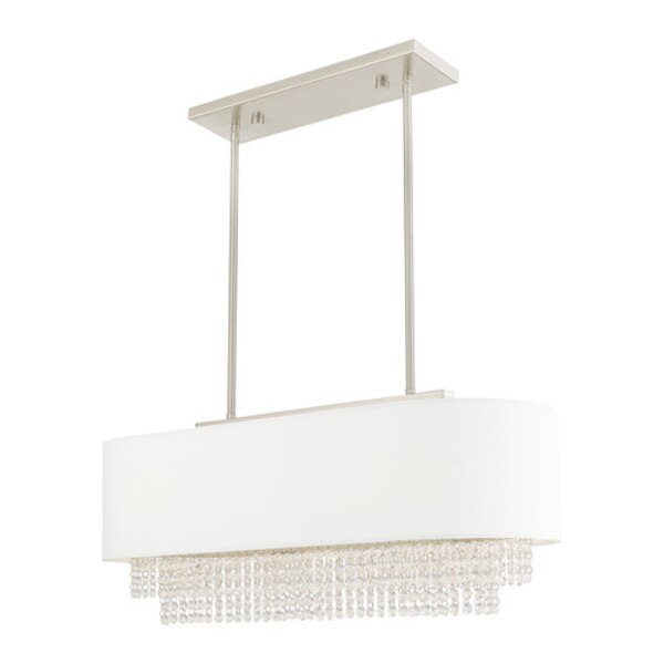 Carlisle 3 Light Brushed Nickel Linear Chandelier