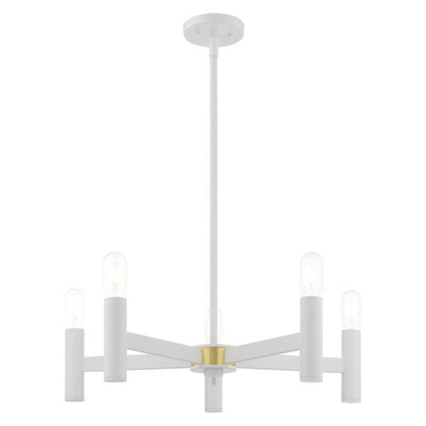 Copenhagen 5 Light White Chandelier