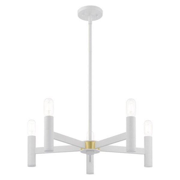 Copenhagen 5 Light White Chandelier