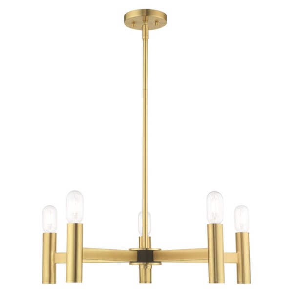 Copenhagen 5 Light Satin Brass Chandelier