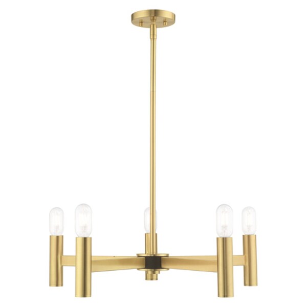 Copenhagen 5 Light Satin Brass Chandelier