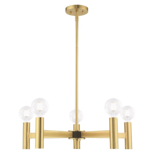 Copenhagen 5 Light Satin Brass Chandelier