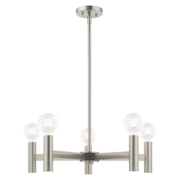 Copenhagen 5 Light Brushed Nickel Chande