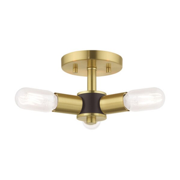 Copenhagen 3 Light Satin Brass Ceiling M