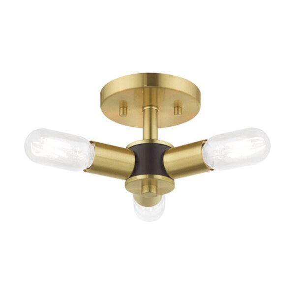 Copenhagen 3 Light Satin Brass Ceiling M