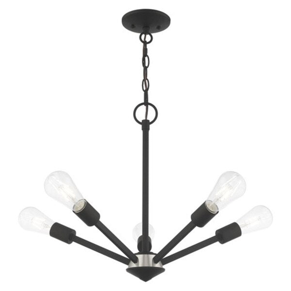 Prague 5 Light Black Chandelier