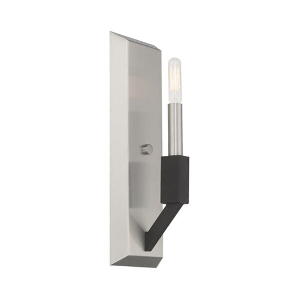 Beckett 1 Light Brushed Nickel And Black ADA Wall Sconce