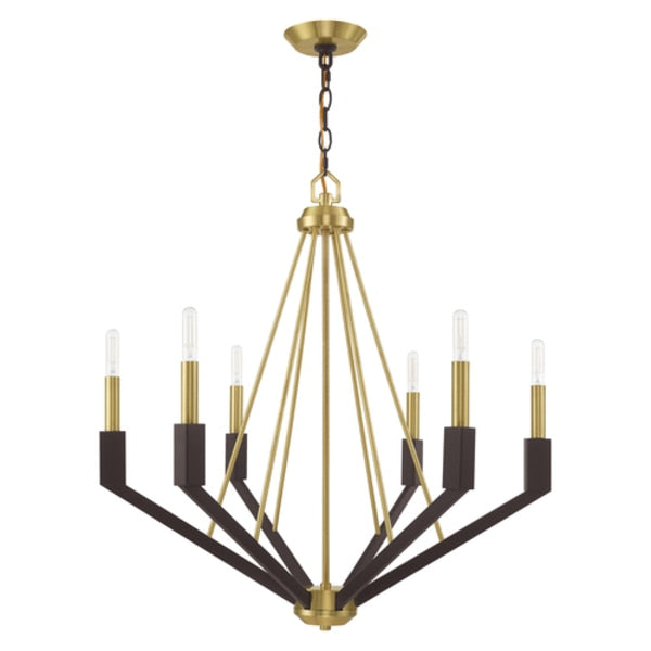 Beckett 6 Light Satin Brass And Bronze C