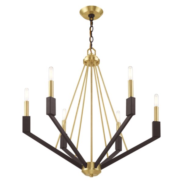 Beckett 6 Light Satin Brass And Bronze C